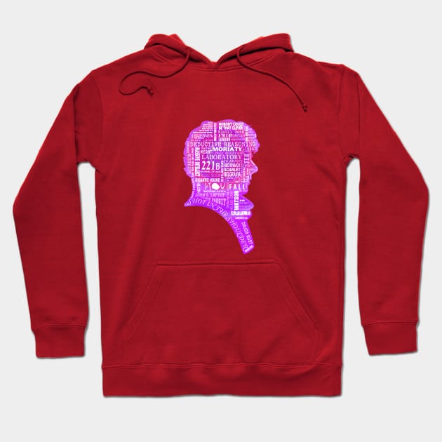 Sherlock pink typography - by erndub Hoodie by erndub